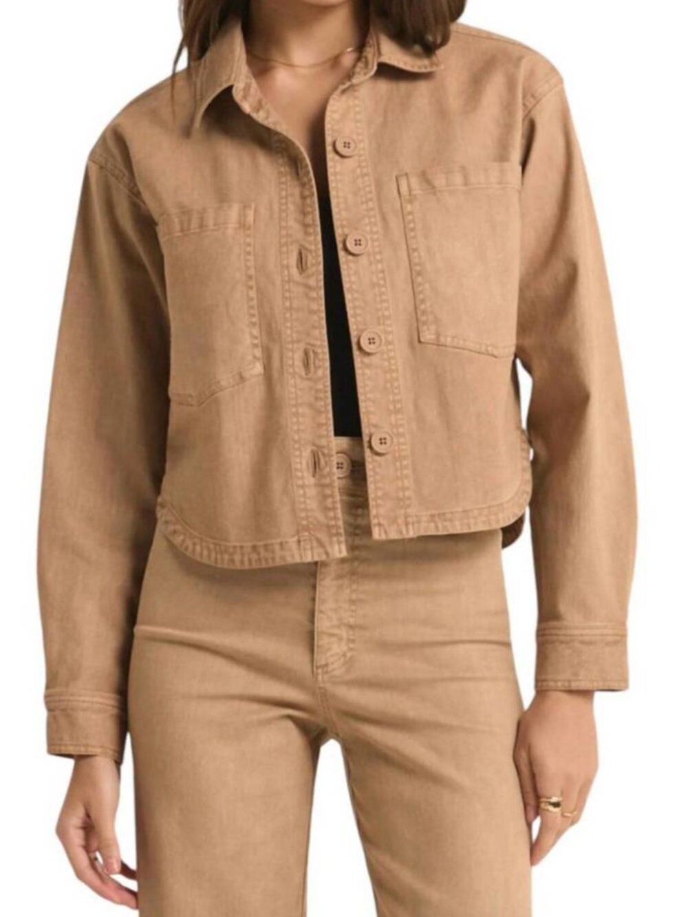 Z Supply All Day Cropped Washed Jacket in Burro, size XL, NWT